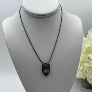 Didae Italy Signed Vintage Sterling Sterling Cabochon Garnet Pendant Necklace